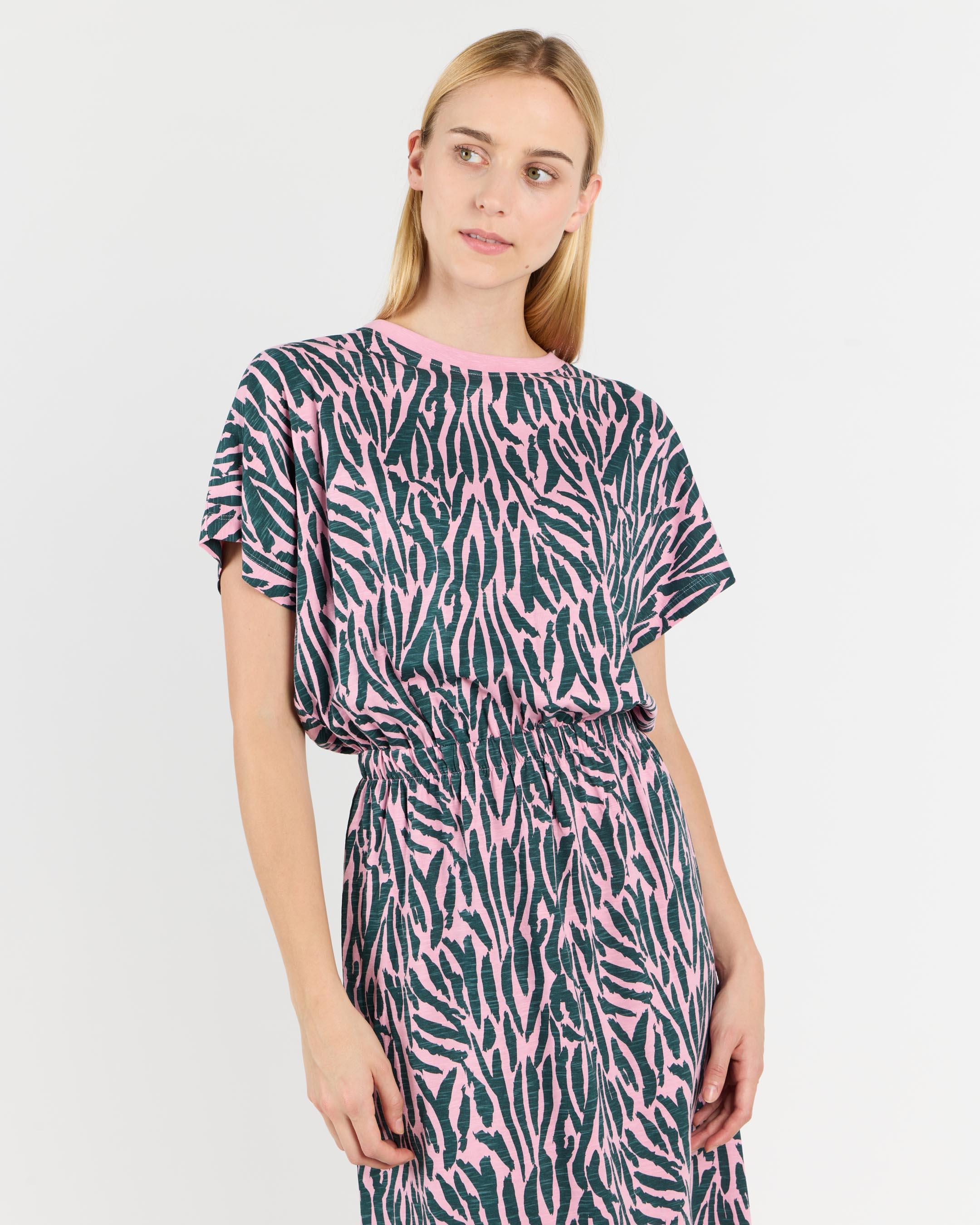 Wemoto Mori Dress Darkgreen Bubblegum Damen Midikleid grün pink